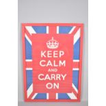 A Framed "Keep Calm and Carry On" Poster, 68 high