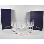 Two Boxed Sets of Six French Crystal Wines and Champagnes