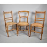 Three Cane Seated Side Chairs
