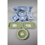 A Collection of Blue and Green Wedgwood Jasperware