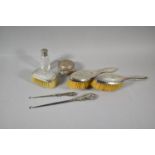 A Collection of Silver Mounted Dressing Table Brushes, Silver Jewellery Pot, Two Button Hooks etc