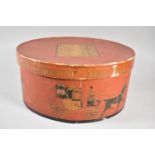 A Vintage Style Oval Cardboard Hatbox, Inscribed for Dobbs, 5th Avenue, 38cm wide