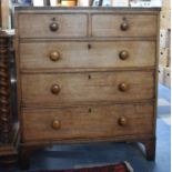 A Late 19th Century Mahogany Chest of Two Short and Three Long Drawers, 89cm wide