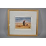 A Framed Limited Edition James Wood Print, "On the Beach", 20cm wide