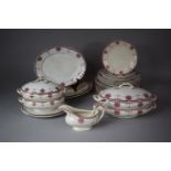 A 19th Century Pountney's Bristol-Semi-China Clifton Pattern Dinnerwares to comprise Plates, Cake