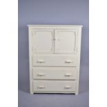 An Edwardian Cream Painted Side Cabinet with Three Drawers to Base, 71cm wide