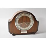 A Walnut Presentation Mantle Clock by the Alexander Clarke Co., Inscribed "British Railways, H