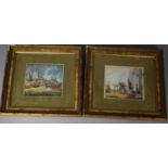 A Pair of Gilt Framed Cartoon Prints, 13cm wide