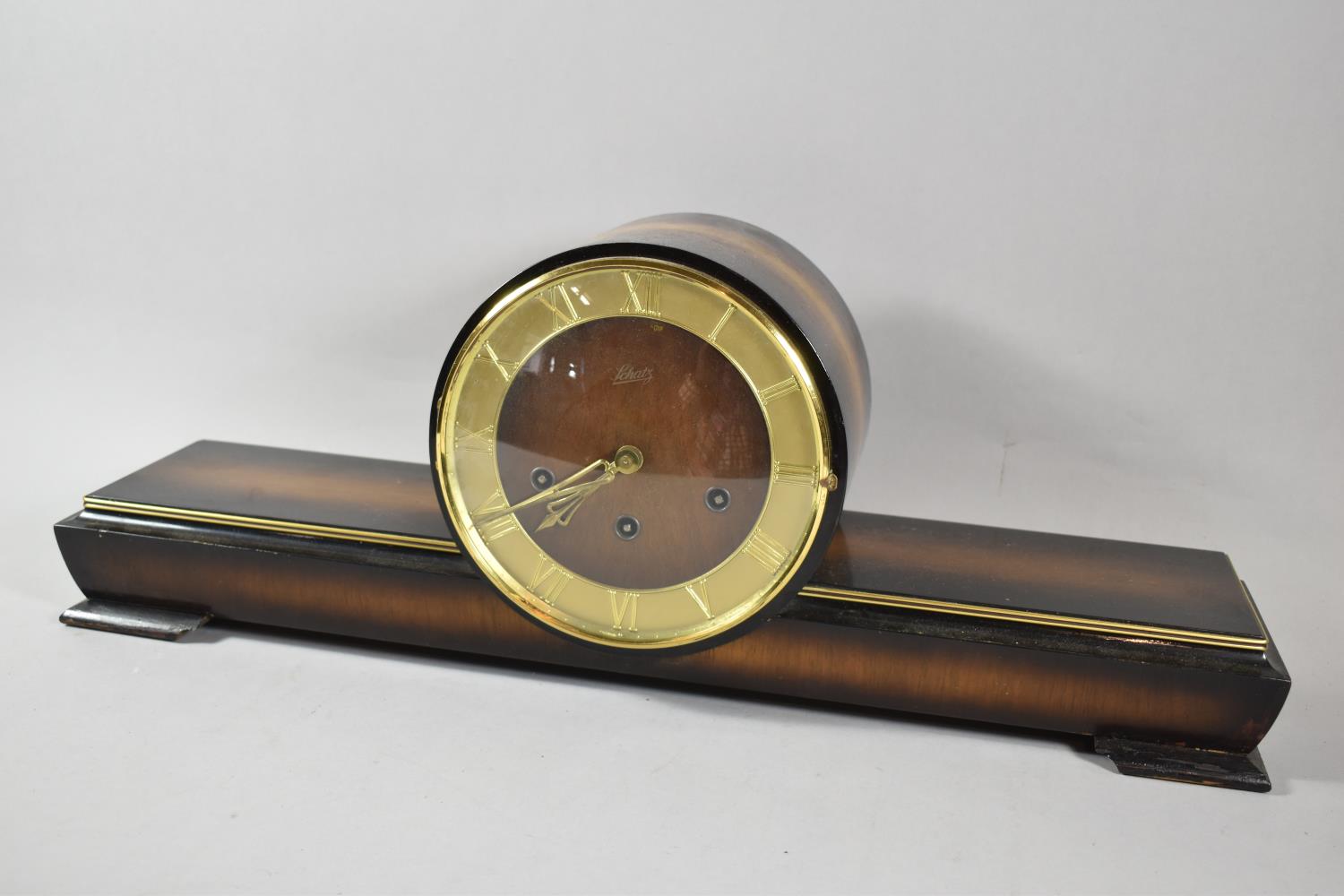A 1960's Schatz Mantle Clock with Westminster Chime Movement, 61cm wide