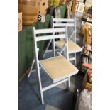 Two Blue Painted Folding Chairs