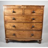 A Late 19th Century Mahogany Chest of Two Short and Three Long Drawers, Some Losses to Veneer, 110cm