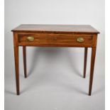 A 19th Century Mahogany Side Table with Single Long Drawer On Square Tapering Legs, 87cm wide