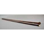 A Victorian Rosewood Cane of Square Tapering Form with Ivory Top and Tip Together with a Rosewood