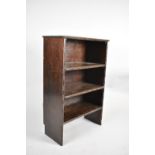An Edwardian Oak Three Shelf Open Bookcase, 59cm wide