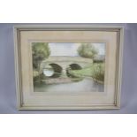 A Framed Water Colour Signed T F Finch, River Onny, Eaton, 25.5cm wide