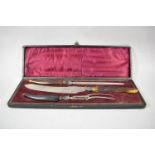 A Late 19th/Early 20th Century Bone Handled Three Piece Carving Set by Brumby & Middleton,