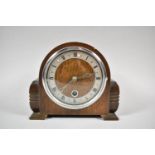 A Mid 20th Century Oak Cased Mantle Clock by Davall, 18.5cm wide