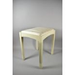 A Cream Painted Rectangular Dressing Table Stool, 42cm wide