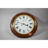 A Circular Wall Clock with White Enamelled Dial Inscribed Lewis Derrick, Derby, Eight Day