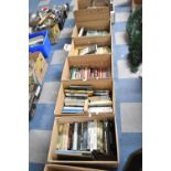 Five Boxes of Vintage Hardback and Paperback Books