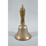 A Wooden Handled Bell, 20.5cm high