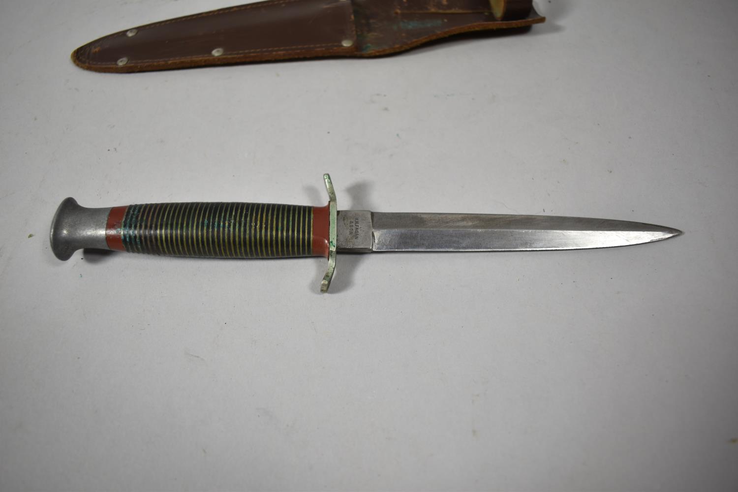 A WWII Commando Dagger by Fagan and Son., Sheffield Together with Leather Scabbard - Image 2 of 5