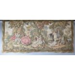 An Italian Tapestry Wall Hanging Depicting Music Party in Park, 168cm wide