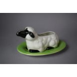 A Novelty Carlton Ware Sauce Boat in the Form of a Reclining Black Face Sheep, 16cm long