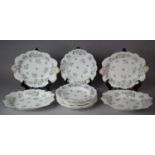 An Edwardian Fruit Set to Comprise Serving Dish and Six Plates