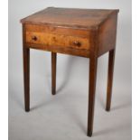 A 19th Century Oak Clarks Writing Desk with Sloped Hinged Lid and Single Long Drawer, 77cm wide