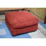 A Large Square Upholstered Footstool, 85cm
