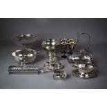A Collection of Various Metalwares to Include Oval Two Handled Serving Dish on Claw Feet, Three
