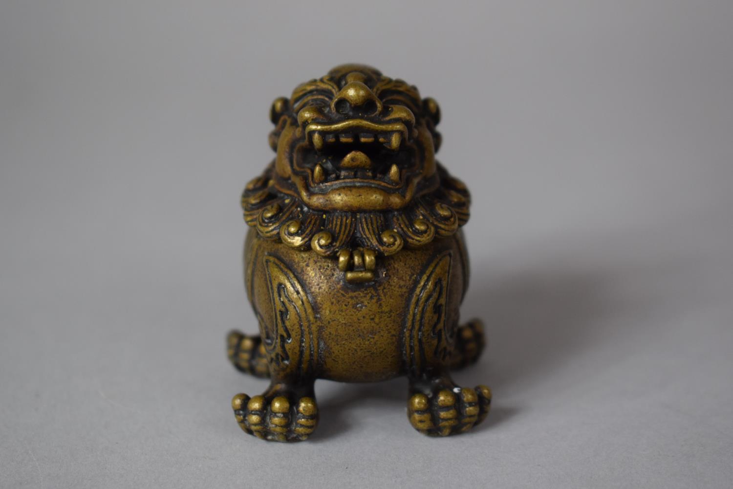 A Chinese Bronze Incense Burner in the Form of a Temple Lion, 5.5cm high - Image 2 of 3