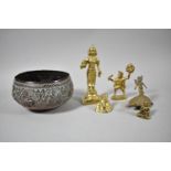 A Collection of Far Eastern, African and Indian Religious Figures and Bowl