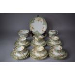 An Edwardian Teaset to Comprise Cake Plates, Saucers, Side Plates, Sugar Bowl, Jug, Cup etc