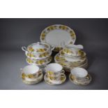 A Queen Anne Floral Pattern Teaset to Comprise Lidded Tureen, Bowl, Oval Serving Plates, Soup Bowls,