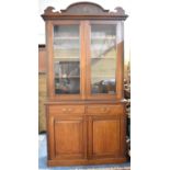 A Late Victorian/Edwardian Mahogany Library Bookcase with Two Drawers Over Cupboard Base and