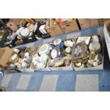 Five Boxes of Ceramic and Glass, Kitchenwares, Tea and Dinnerwares