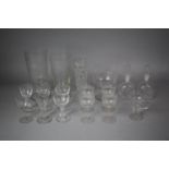 A Collection of Various 19th Century Glass to Include Celery Glasses, Perfume Flasks, 19th Century