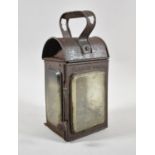 A Vintage Metal Oil Lamp Inscribed Light of London, Handle Rusted and Pierced, 25cm high with Burner