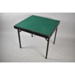 A Baize Topped Square Whist Table with Folding Legs, 79cm
