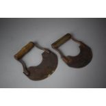 A Pair of 19th Century Wooden Handled Leather Metal Leather Working Tools, Both Stamped D Jones,