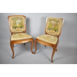 A Pair of Mid 20th Century Tapestry Upholstered Side Chairs