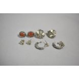 Four Pairs of Various Silver Stud Earrings