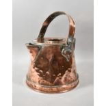 A Large 19th Century Copper Water Kettle with Loop Handle, 37cm high