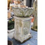 A Reconstituted Garden Stone Plinth, 58cm High, Together with a Reconstituted Stone Garden