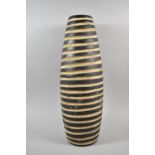 A Large Mid 20th Century Ribbed Vase, 53cm high