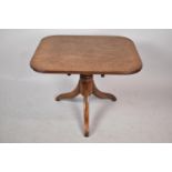 An Oak Rectangular Occasional Table on Tripod Base on Turned Support, 68cm x 58cm