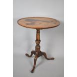 A 19th Century Snap Top Tripod Table, Circular Dish Top Stained, 57cm diameter