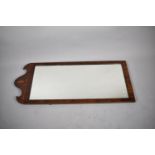 A Late 19th/Early 20th Century Inlaid Mahogany Rectangular Pier Mirror with Shaped Top, 116cm high